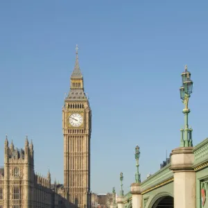 Westminster Bridge, Big Ben and Houses of Parliament, London, England, United Kingdom