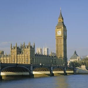 Westminster Bridge, the River Thames, Big Ben and the Houses of Parliament