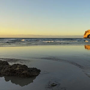 Wharariki Beach at sunset, Golden Bay, Tasman, South Island, New Zealand, Pacific
