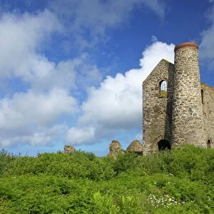 Wheal Reath ruined Cornish tin mine engine house, Cripplesease near St