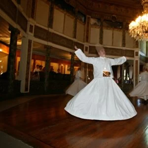 Whirling dervishes at Uskudars convent, Istanbul, Turkey, Europe