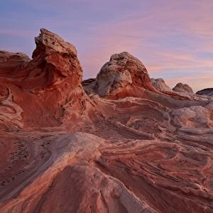 White and pink sandstone ridges, White Pocket, Vermilion Cliffs National Monument, Arizona, United States of America, North America