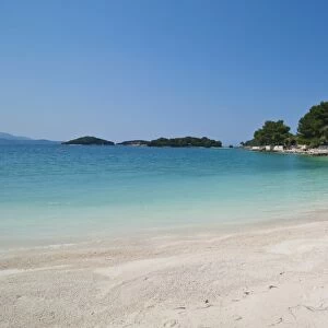 White sand beach and turquoise water at Ksamil, Albania, Europe