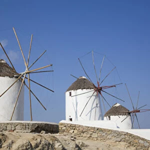 Windmills, Mykonos Town, Mykonos Island, Cyclades Group, Greek Islands, Greece, Europe