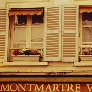 Window boxes and shutters, Montmartre, Paris, France, Europe