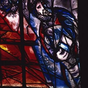 Window by Marc Chagall, St. Etienne Cathedral, Metz, Lorraine, France, Europe