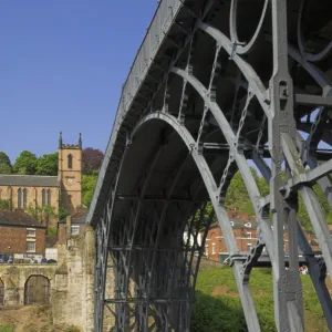 The worlds first Ironbridge built by Abraham Darby over the River Severn at Ironbridge Gorge