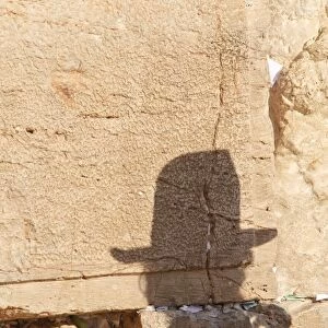 Worshipper at the Western Wall, Jerusalem, Israel, Middle East