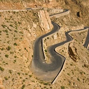 Zigzag road in the Dades Gorge, Atlas Mountains, Morocco, North Africa, Africa