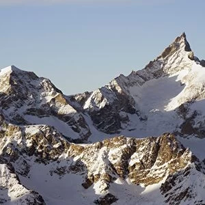 Zinalrothorn, 4221m, mountain scenery in Cervinia ski resort, Cervinia