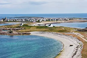 Finistere Prints: 0verview of the Ile de Sein from the top of the lighthouse