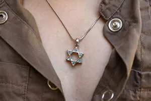 Images Dated 2nd August 2007: A 10-year-old girl wearing Star of David jewelry, Hertzliya, Israel, Middle East