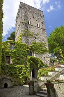 Ravello Prints: The 11th Century Tower in Villa Rufolo Gardens