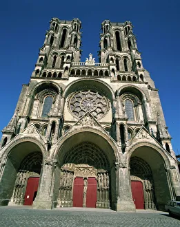 Picardie Prints: The 12th century cathedral of Notre Dame at Laon, Aisne, Picardie, France, Europe