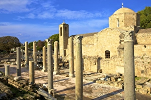Mediterranean Culture Prints: The 12th century Stone Church of Agia Kyriaki, Paphos, Cyprus, Eastern Mediterranean