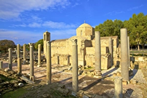 Cyprus Prints: The 12th century stone Church of Agia Kyriaki, Pathos, Cyprus, Eastern Mediterranean Sea