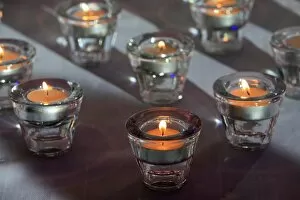 Detail of several of the 13 candles for a Bar Mitzvah, Paris, France, Europe