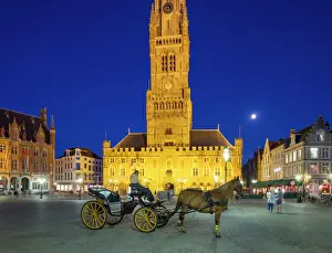 Bell Tower Prints: The 13th century Belfort van Brugge belfry tower on the Markt square