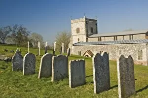 Images Dated 13th February 2008: 13th century church of St. Andrew at Nether Wallop, Hampshire, England