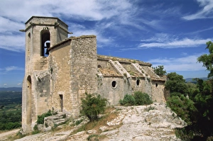 Luberon Prints: The 13th century church in the village of Oppede le Vieux, in the Luberon
