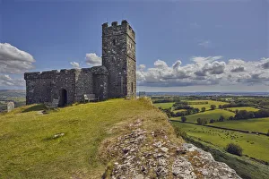 Gravestone Prints: The 13th century St. Michaels Church, on the summit of Brent Tor, a major landmark