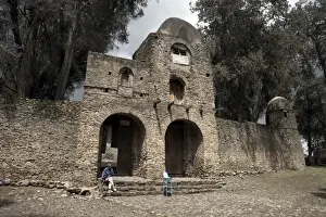 Gondar Prints: The 13th tower, and entrance gate, of Debre Berhan Selassie Church, Gondar