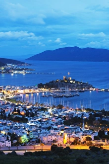 Mediterranean Region Prints: The 15th century Bodrum castle and marina, Bodrum, Aegean coast, Mediterranean Region