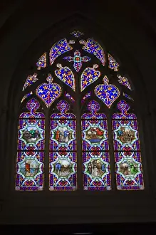 Quimper Prints: 15th century stained glass window in the Cathedrale St-Corentin, Quimper