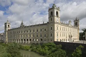 The 18th century Ducal Palace (Palazzo Ducale) (Reggia di Colorno), the serpentine design in the long wall is clearly seen, Colorno, Emilia-Romagna