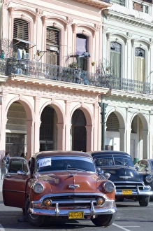 Cuban Prints: A 1950s American Chevy for sale in central Havana, Cuba, West Indies
