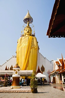 Thai Culture Prints: The 32 metre tall gold Buddha statue at Wat Intharawihan