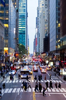 Pedestrian Crossing Prints: 42nd Street in Mid Town Manhattan, New York City, New York, United States of America