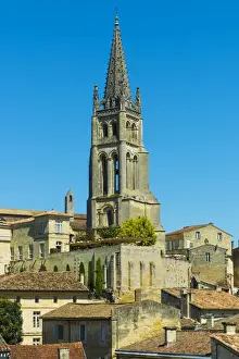 The 53 metre bell tower of the 13th century church in this historic town and famous