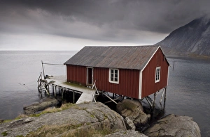 Stilt Prints: 60. 40. 89. Rorbu fishing hut on stilts