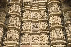 Sand Stone Prints: Some of the 646 erotic figures carved in sandstone on exterior of the Kandariya Mahadeva Temple