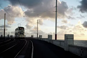 Vehicle Prints: 90. 10. 100. Blackpool Tram and Sunset