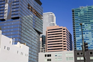 Office Block Prints: 900 Figueroa Tower on the left in Downtown Los Angeles
