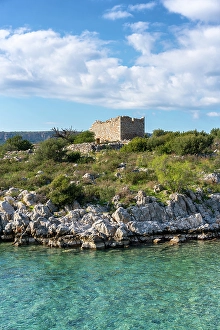 Peloponnese Prints: Abandoned house ruin on the coast