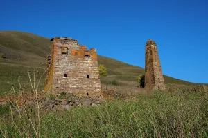 Overgrown Prints: Abandoned stone buildings
