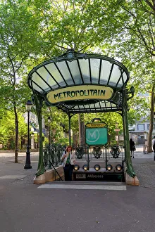 Adults Prints: Abbesses Metro Station, Montmartre, Paris, France, Europe