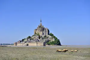 Normandie Prints: Abbey of Mont Saint-Michel, UNESCO World Heritage Site, Normandy, France, Europe