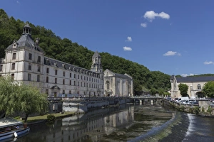 Aquitaine Prints: Abbey by the River Dronne, Brantome, Dordogne, Aquitaine, France, Europe