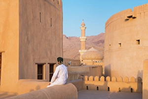 Arabian Prints: Abdullah, guide of the Museum, posing at Nizwa Fort