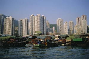 Aberdeen Prints: Aberdeen Harbour, Aberdeen, Hong Kong Island, Hong Kong, China, Asia