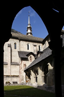Abondance Prints: Abondance Abbey church, Abondance, Haute Savoie, France, Europe
