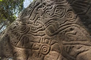 Search Results: Abstract curvilinear motif petroglyph on rock at Finca Magadalena, Volcan Maderas, Omotepe Island