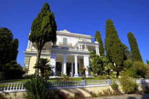 Balustrade Prints: Achilleion Palace, Corfu, The Ionian Islands, Greek Islands, Greece, Europe