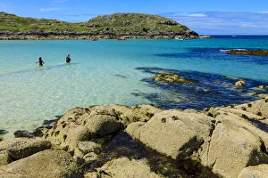 Adults Prints: Achmelvich Bay, turquoise sea, hot weather, North Coast 500, Summer, Assynt, Lochinver