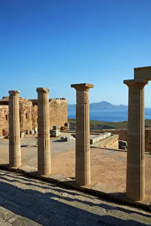 Remains Gallery: Acropolis, Lindos, Rhodes, Dodecanese, Greek Islands, Greece, Europe