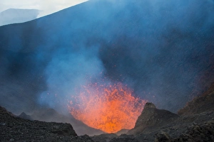 Volcanic Activity Prints: Active lava eruption on the Tolbachik volcano, Kamchatka, Russia, Eurasia